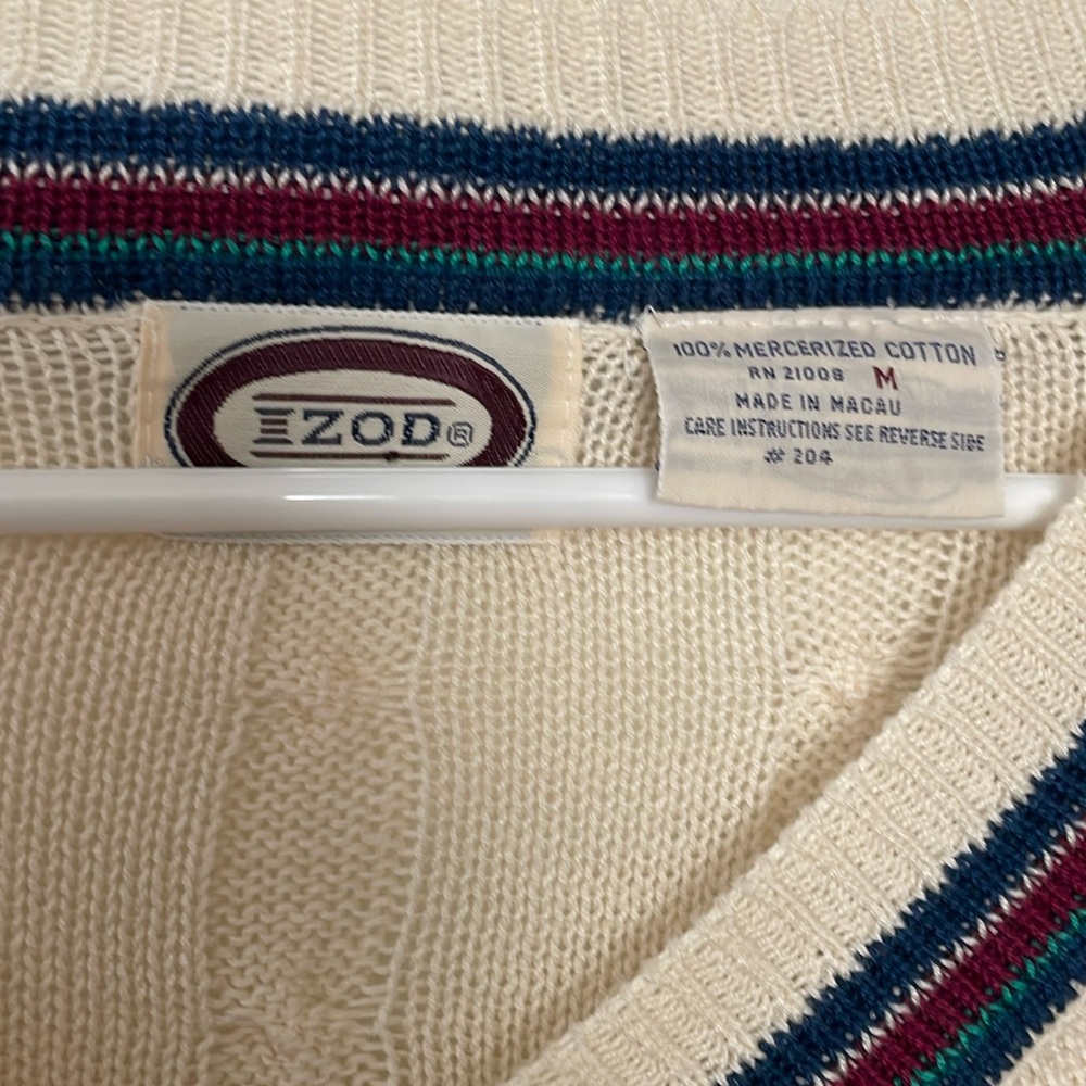 Did vintage sweater cream and stripped collar